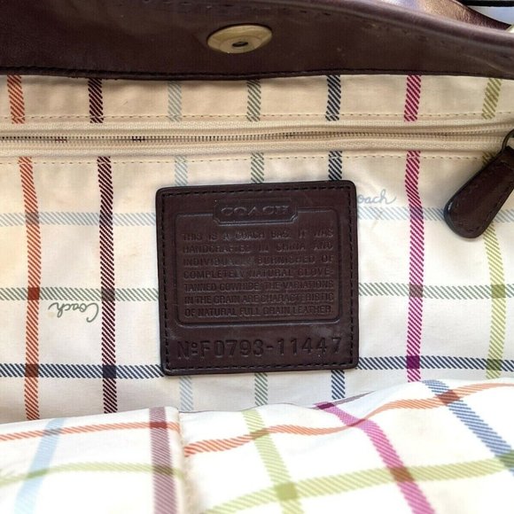 Coach 11447 Bleeker Elisa Laced Mahogany Leather XL Duffle Hobo Shoulder Bag - Picture 3 of 4